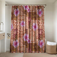 Orange Hawaii Hibiscus With Tropical Flowers Motifs Bathroom Set - Polynesian Pride
