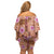 Orange Hawaii Hibiscus With Tropical Flowers Motifs Family Matching Off Shoulder Short Dress and Hawaiian Shirt - Polynesian Pride