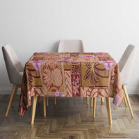 Orange Hawaii Hibiscus With Tropical Flowers Motifs Tablecloth - Polynesian Pride