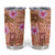 Orange Hawaii Hibiscus With Tropical Flowers Motifs Tumbler Cup - Polynesian Pride