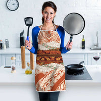 Aloha Hawaii Mikioi Lei Apron Beige Tropical Flower Pattern - Polynesian Pride