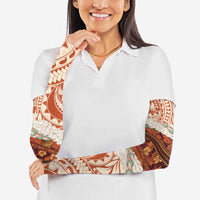 Aloha Hawaii Mikioi Lei Arm Sleeves Beige Tropical Flower Pattern - Polynesian Pride