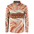 Aloha Hawaii Mikioi Lei Button Sweatshirt Beige Tropical Flower Pattern - Polynesian Pride