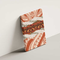 Aloha Hawaii Mikioi Lei Canvas Wall Art Beige Tropical Flower Pattern - Polynesian Pride