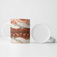 Aloha Hawaii Mikioi Lei Ceramic Mug Beige Tropical Flower Pattern - Polynesian Pride