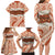 Aloha Hawaii Mikioi Lei Family Matching Long Sleeve Bodycon Dress and Hawaiian Shirt Beige Tropical Flower Pattern - Polynesian Pride