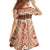 Aloha Hawaii Mikioi Lei Family Matching Off The Shoulder Long Sleeve Dress and Hawaiian Shirt Beige Tropical Flower Pattern - Polynesian Pride