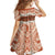Aloha Hawaii Mikioi Lei Family Matching Off Shoulder Short Dress and Hawaiian Shirt Beige Tropical Flower Pattern - Polynesian Pride