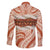 Aloha Hawaii Mikioi Lei Family Matching Off Shoulder Short Dress and Hawaiian Shirt Beige Tropical Flower Pattern - Polynesian Pride