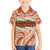 Aloha Hawaii Mikioi Lei Family Matching Off Shoulder Short Dress and Hawaiian Shirt Beige Tropical Flower Pattern - Polynesian Pride
