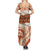 Aloha Hawaii Mikioi Lei Family Matching Summer Maxi Dress and Hawaiian Shirt Beige Tropical Flower Pattern - Polynesian Pride