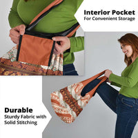 Aloha Hawaii Mikioi Lei Grocery Bag Beige Tropical Flower Pattern - Polynesian Pride