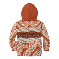 Aloha Hawaii Mikioi Lei Kid Hoodie Beige Tropical Flower Pattern - Polynesian Pride