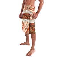 Aloha Hawaii Mikioi Lei Lavalava Beige Tropical Flower Pattern - Polynesian Pride