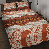Aloha Hawaii Mikioi Lei Quilt Bed Set Beige Tropical Flower Pattern - Polynesian Pride