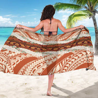 Aloha Hawaii Mikioi Lei Sarong Beige Tropical Flower Pattern - Polynesian Pride