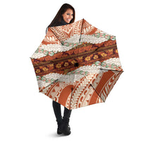 Aloha Hawaii Mikioi Lei Umbrella Beige Tropical Flower Pattern - Polynesian Pride