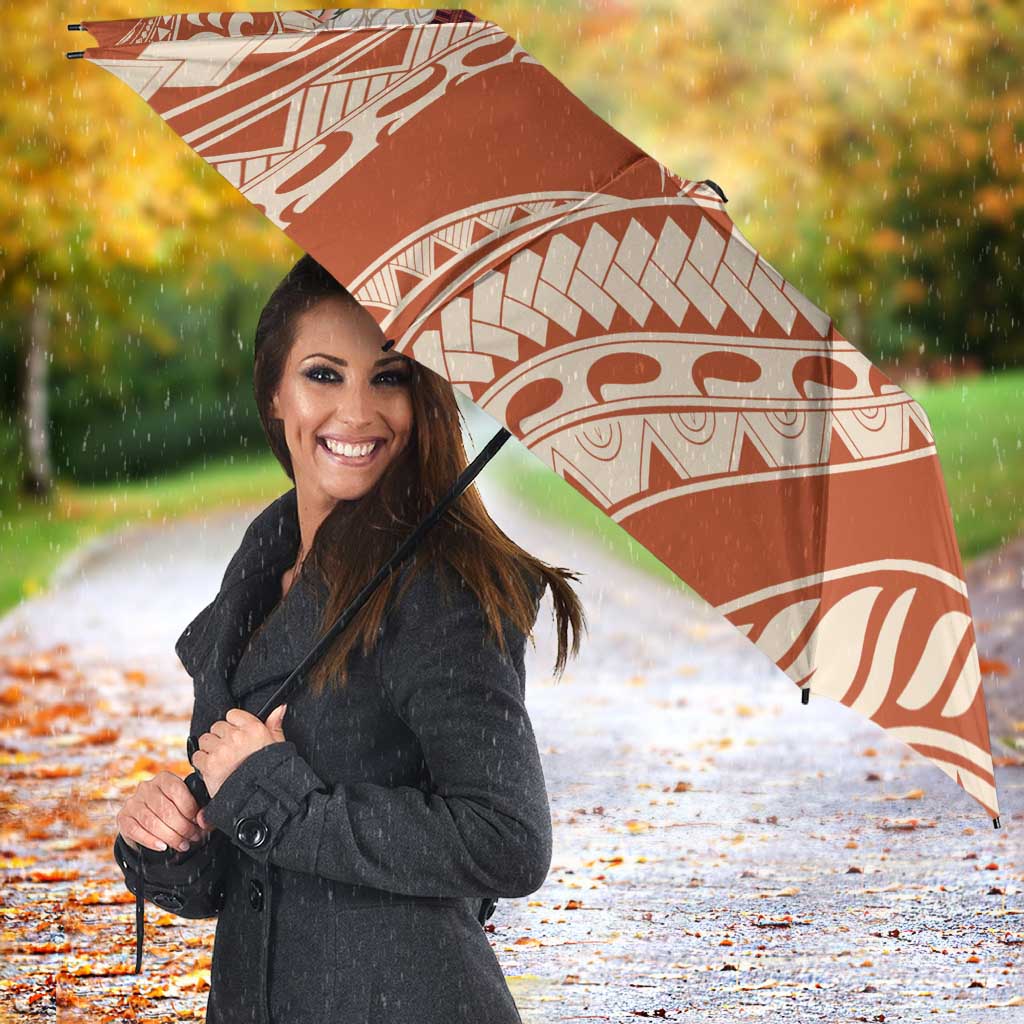 Aloha Hawaii Mikioi Lei Umbrella Beige Tropical Flower Pattern - Polynesian Pride