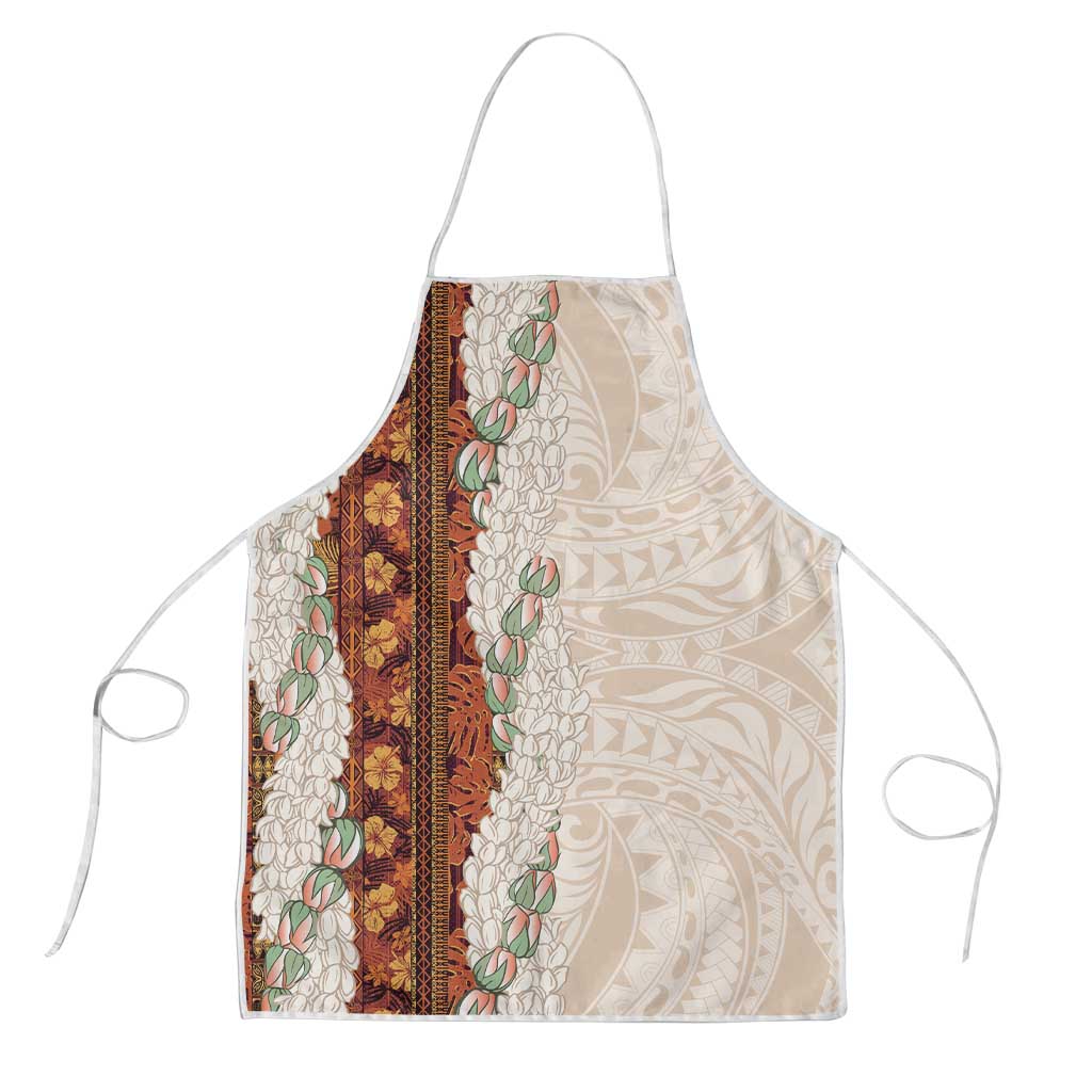 Aloha Hawaii Mikioi Lei Apron Cattail Red Tropical Flower Pattern - Polynesian Pride