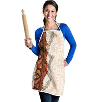 Aloha Hawaii Mikioi Lei Apron Cattail Red Tropical Flower Pattern - Polynesian Pride