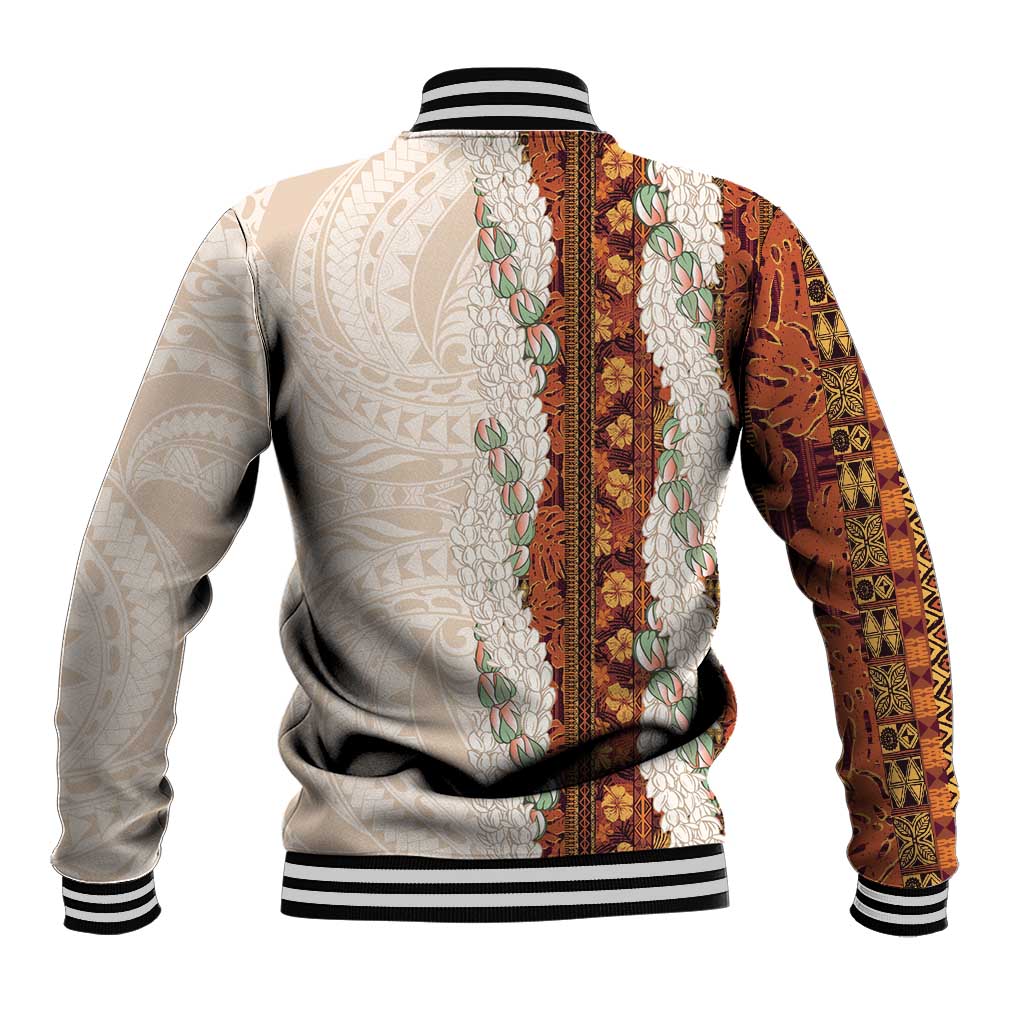 Aloha Hawaii Mikioi Lei Baseball Jacket Cattail Red Tropical Flower Pattern - Polynesian Pride