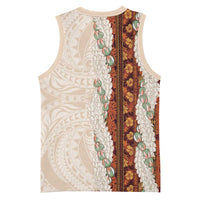 Aloha Hawaii Mikioi Lei Basketball Jersey Cattail Red Tropical Flower Pattern - Polynesian Pride