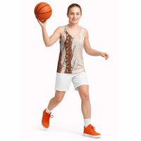 Aloha Hawaii Mikioi Lei Basketball Jersey Cattail Red Tropical Flower Pattern - Polynesian Pride