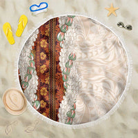 Aloha Hawaii Mikioi Lei Beach Blanket Cattail Red Tropical Flower Pattern - Polynesian Pride