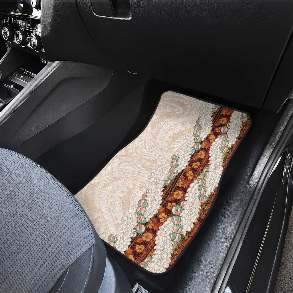 Aloha Hawaii Mikioi Lei Car Mats Cattail Red Tropical Flower Pattern - Polynesian Pride