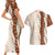 Aloha Hawaii Mikioi Lei Couples Matching Short Sleeve Bodycon Dress and Hawaiian Shirt Cattail Red Tropical Flower Pattern - Polynesian Pride