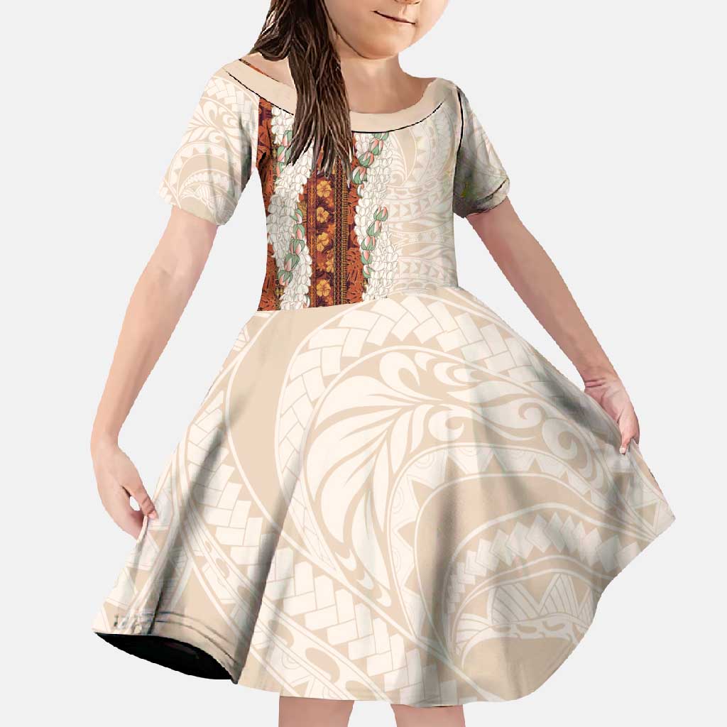 Aloha Hawaii Mikioi Lei Family Matching Off Shoulder Maxi Dress and Hawaiian Shirt Cattail Red Tropical Flower Pattern - Polynesian Pride