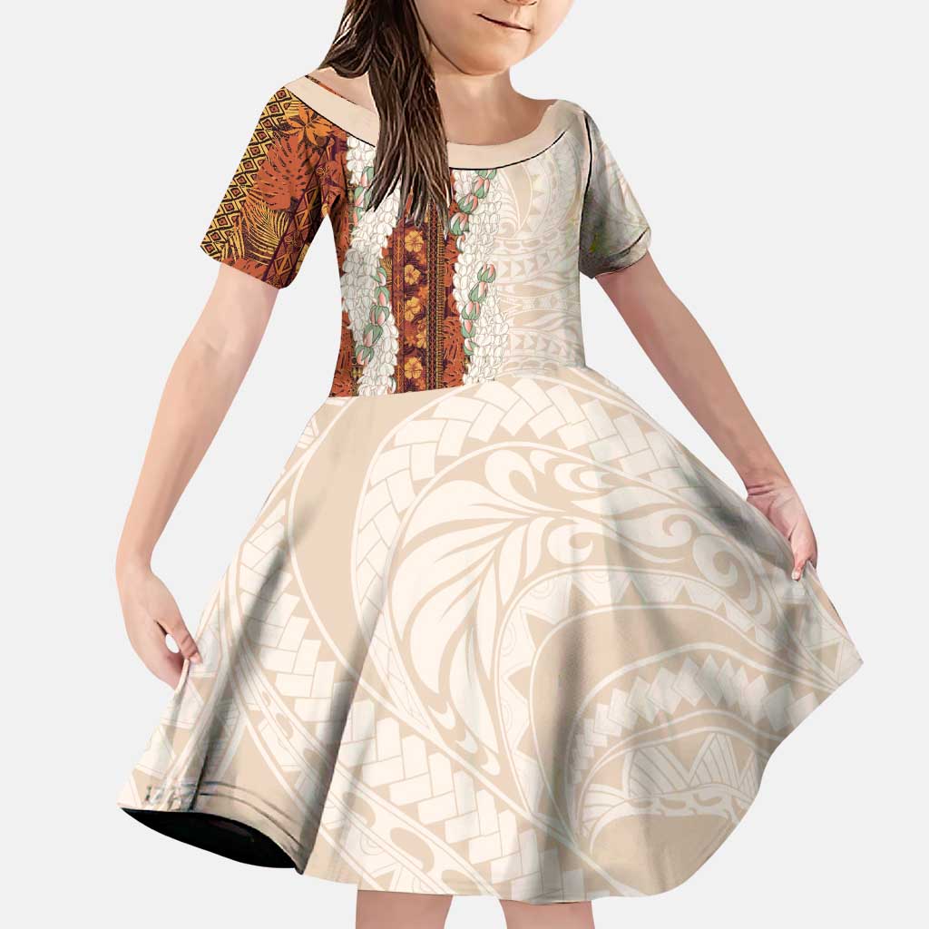 Aloha Hawaii Mikioi Lei Family Matching Puletasi and Hawaiian Shirt Cattail Red Tropical Flower Pattern - Polynesian Pride