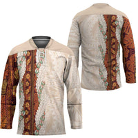 Aloha Hawaii Mikioi Lei Hockey Jersey Cattail Red Tropical Flower Pattern - Polynesian Pride