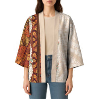 Aloha Hawaii Mikioi Lei Kimono Cattail Red Tropical Flower Pattern - Polynesian Pride