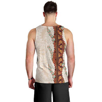 Aloha Hawaii Mikioi Lei Men Tank Top Cattail Red Tropical Flower Pattern - Polynesian Pride