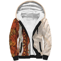 Aloha Hawaii Mikioi Lei Sherpa Hoodie Cattail Red Tropical Flower Pattern LT14 Unisex Cattail Red - Polynesian Pride