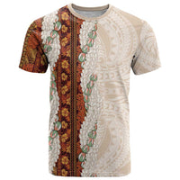Aloha Hawaii Mikioi Lei T Shirt Cattail Red Tropical Flower Pattern - Polynesian Pride