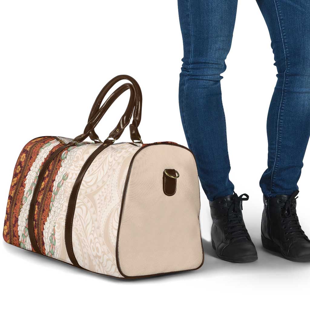 Aloha Hawaii Mikioi Lei Travel Bag Cattail Red Tropical Flower Pattern - Polynesian Pride