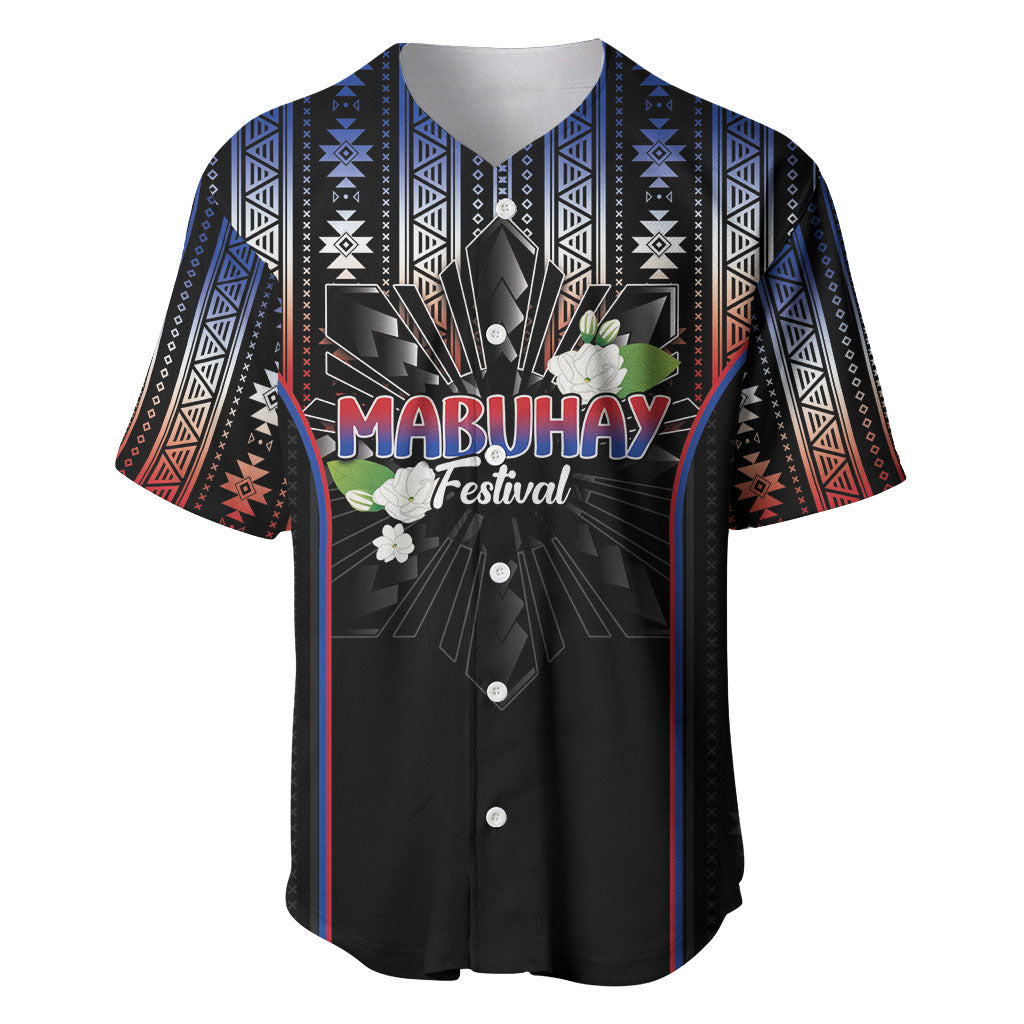 Mabuhay Philippines Festival Baseball Jersey Filipino Map Sampaguita Igorot Pattern