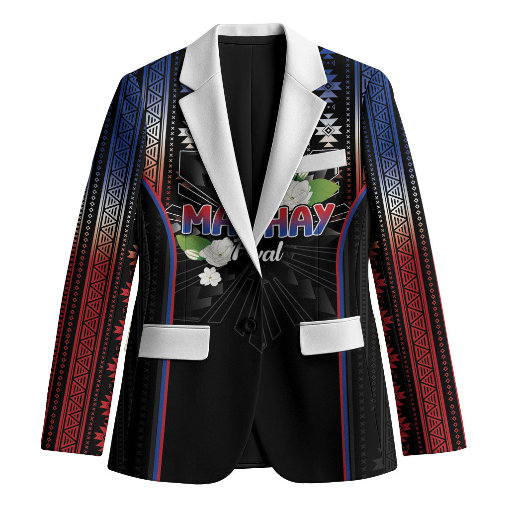 Mabuhay Philippines Festival Blazer Filipino Map Sampaguita Igorot Pattern