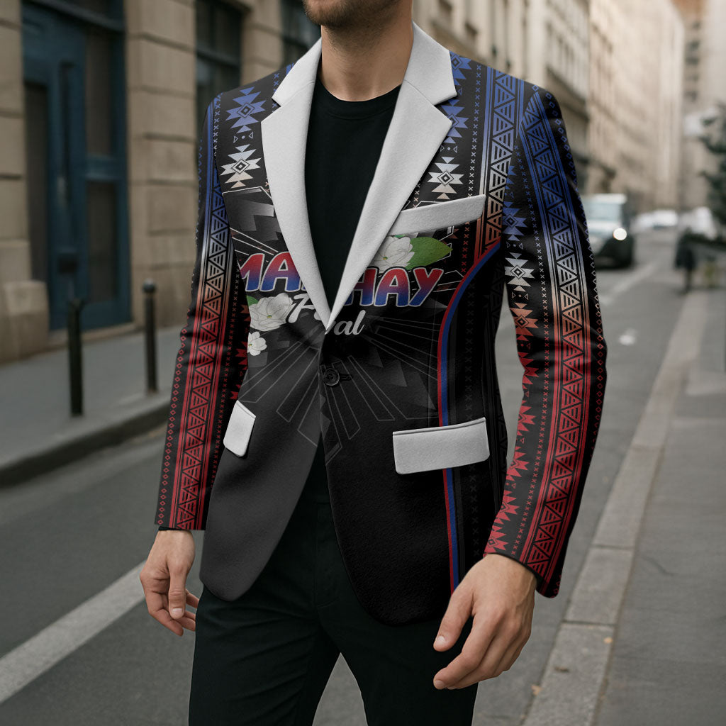 Mabuhay Philippines Festival Blazer Filipino Map Sampaguita Igorot Pattern