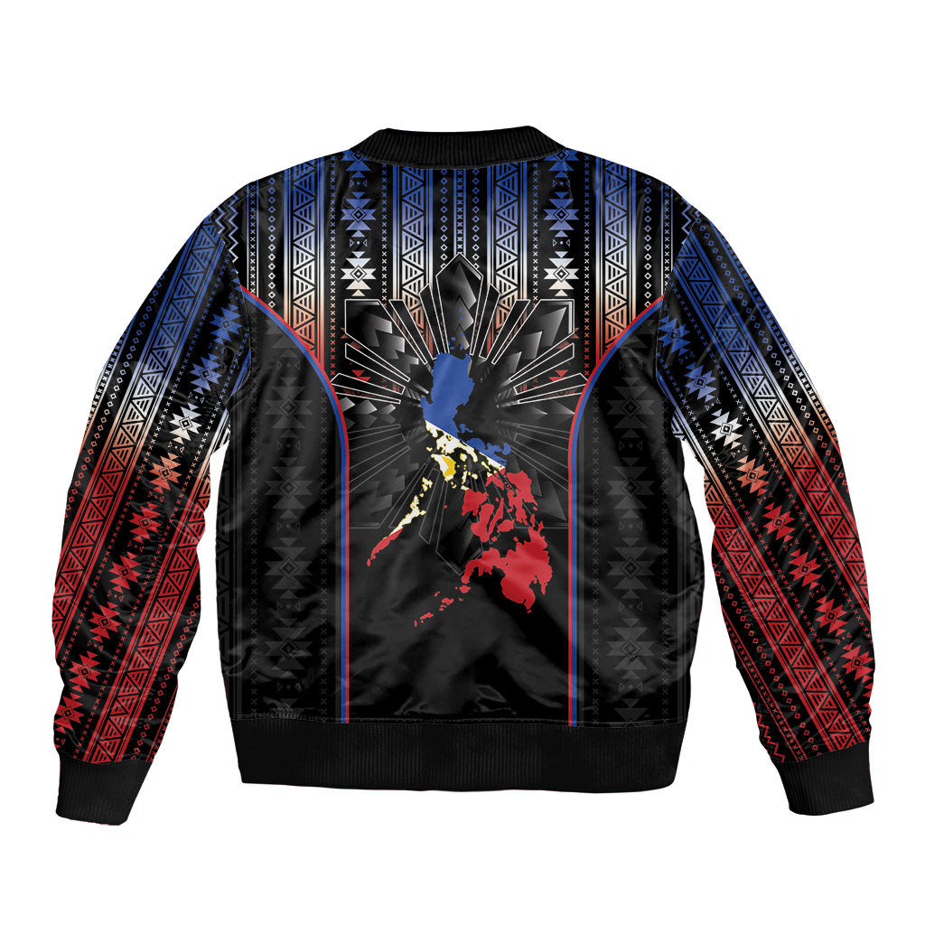 Mabuhay Philippines Festival Bomber Jacket Filipino Map Sampaguita Igorot Pattern