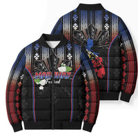 Mabuhay Philippines Festival Bomber Puffer Jacket Filipino Map Sampaguita Igorot Pattern