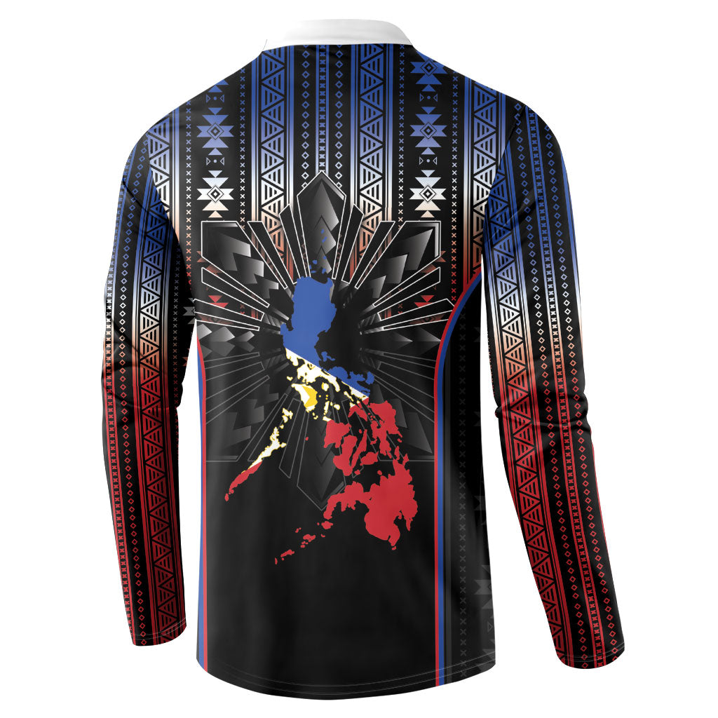 Mabuhay Philippines Festival Button Sweatshirt Filipino Map Sampaguita Igorot Pattern