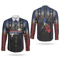 Mabuhay Philippines Festival Couples Matching Long Sleeve Bodycon Dress and Long Sleeve Button Shirt Filipino Map Sampaguita Igorot Pattern