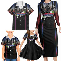 Mabuhay Philippines Festival Family Matching Long Sleeve Bodycon Dress and Hawaiian Shirt Filipino Map Sampaguita Igorot Pattern