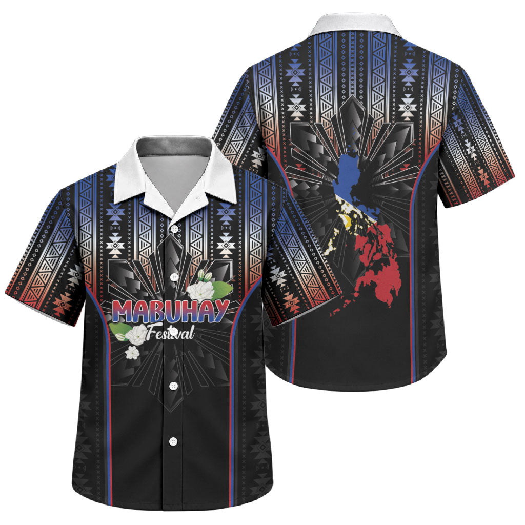 Mabuhay Philippines Festival Family Matching Long Sleeve Bodycon Dress and Hawaiian Shirt Filipino Map Sampaguita Igorot Pattern
