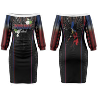 Mabuhay Philippines Festival Family Matching Off The Shoulder Long Sleeve Dress and Hawaiian Shirt Filipino Map Sampaguita Igorot Pattern