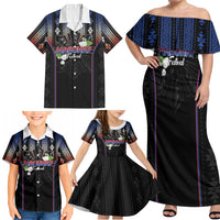 Mabuhay Philippines Festival Family Matching Off Shoulder Maxi Dress and Hawaiian Shirt Filipino Map Sampaguita Igorot Pattern