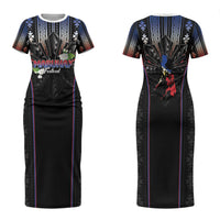 Mabuhay Philippines Festival Family Matching Short Sleeve Bodycon Dress and Hawaiian Shirt Filipino Map Sampaguita Igorot Pattern